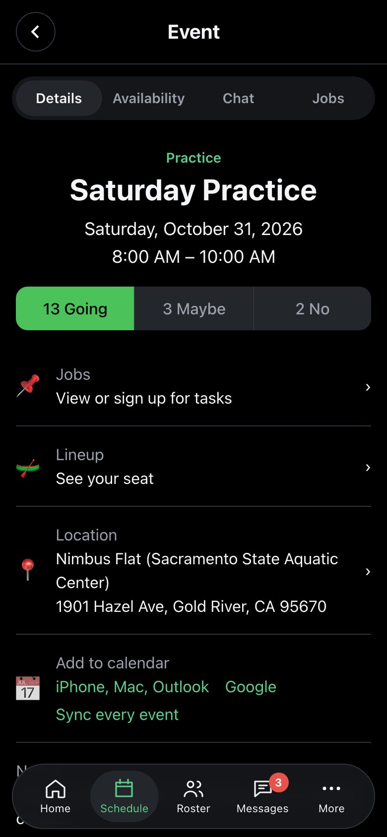 Event details